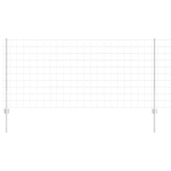 Stängsel med stolpe Silver 1 x 25 m Stål