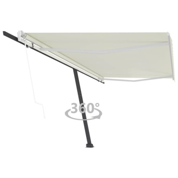 Markis automatisk fristående 500x350 cm gräddvit