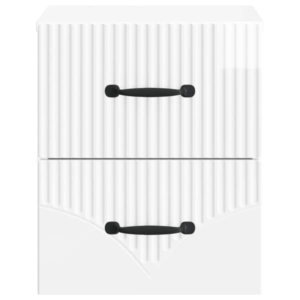 Väggmonterat Sängbord 2 pcs Vit högglans 34,5 x 33 x 40 cm