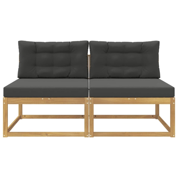2 Stycke Utomhus Mellansoffa Polyester Vit