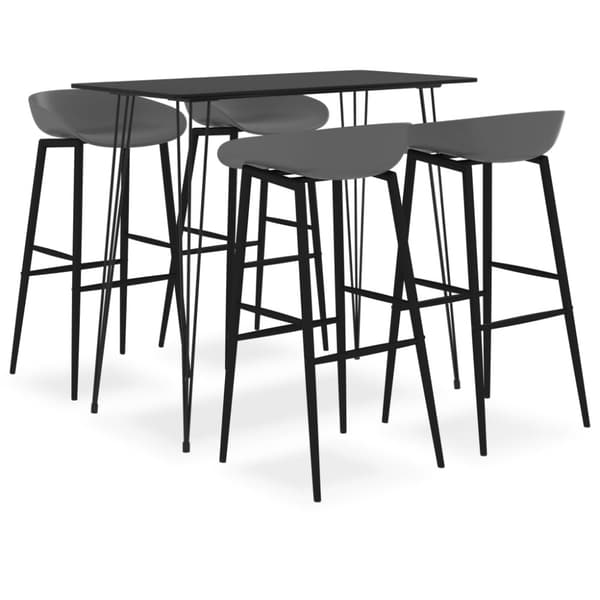 Bargrupp 5 delar svart och grå