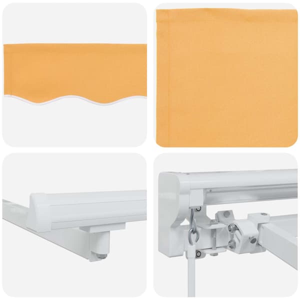 Manuell markisram med LED-lampor Sand 3,5 x 2 m