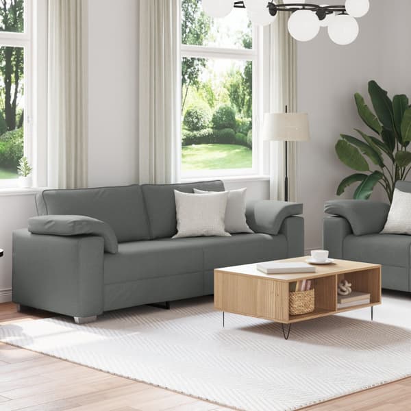 Soffa 2 pcs Mörkgrå 219 x 80 x 82 cm tyg