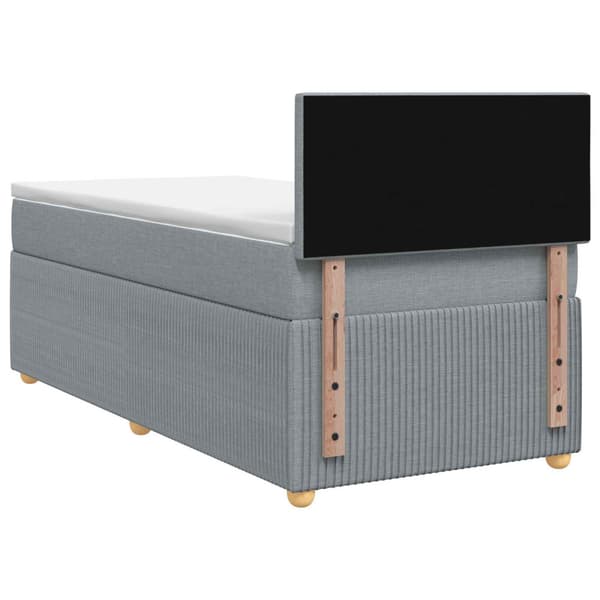 Kontinentalsäng med madrass Ljusgrå 90 x 200 cm Tyg
