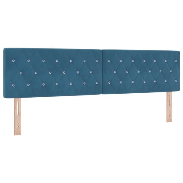 Kontinentalsäng med madrass Blå 180 x 200 cm Sammet