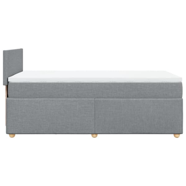 Ramsäng med madrass ljusgrå 100x200 cm tyg