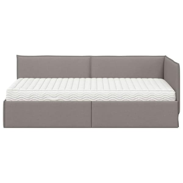 Hörn Sängram med Madrass 2 st Taupe 90 x 190 cm Sammet
