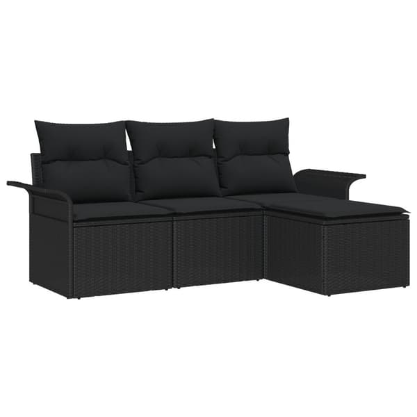 Soffset med kudde 4 pcs Svart konstrotting