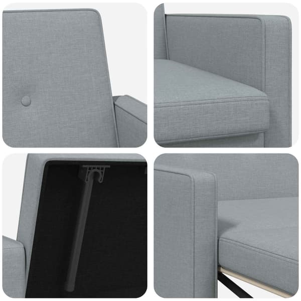 Pull Out Sofa Bed Ljusgrön Tyg
