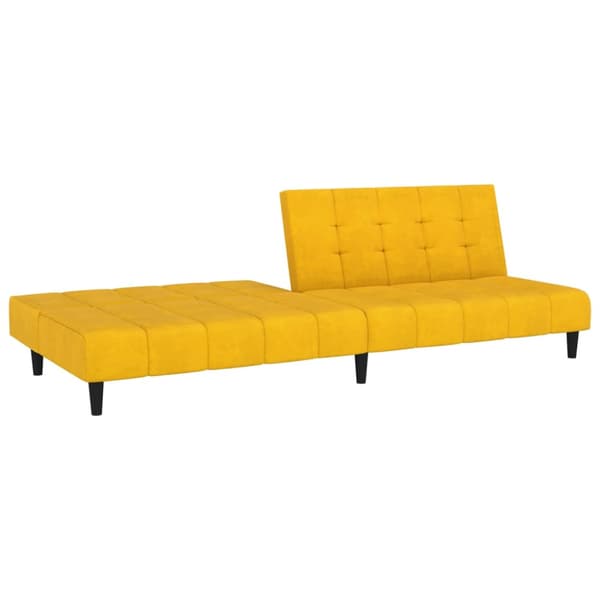 Bäddsoffa 2-sits gul sammet