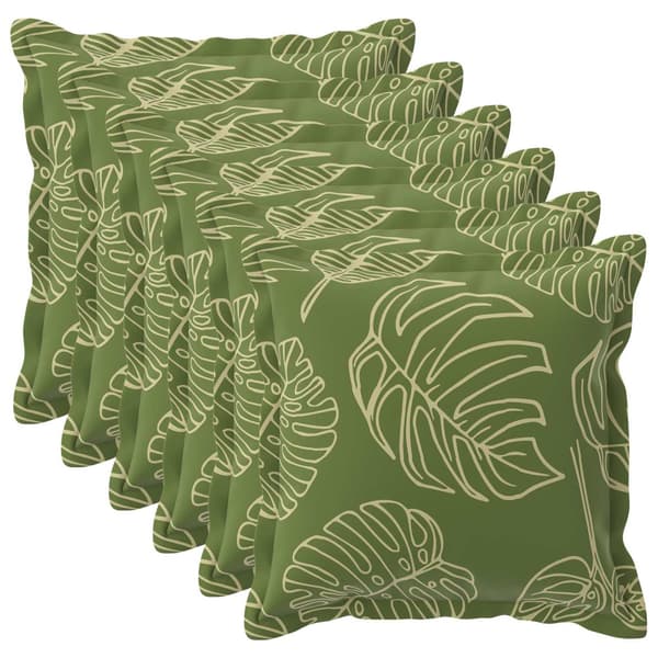 Kuddöverdrag 6 st HOUTEN Bladdesign 65 x 65 cm Polyester
