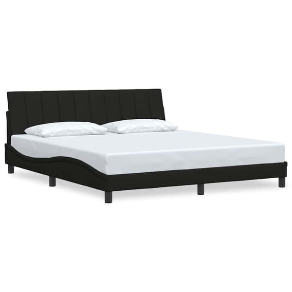 Bed Frame without Mattress "Hanko" Black 180x200 cm Fabric
