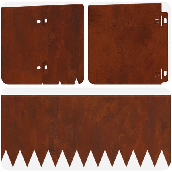 Kant för gräsmatta 20 pcs 103 x 20 cm Stål Rostig