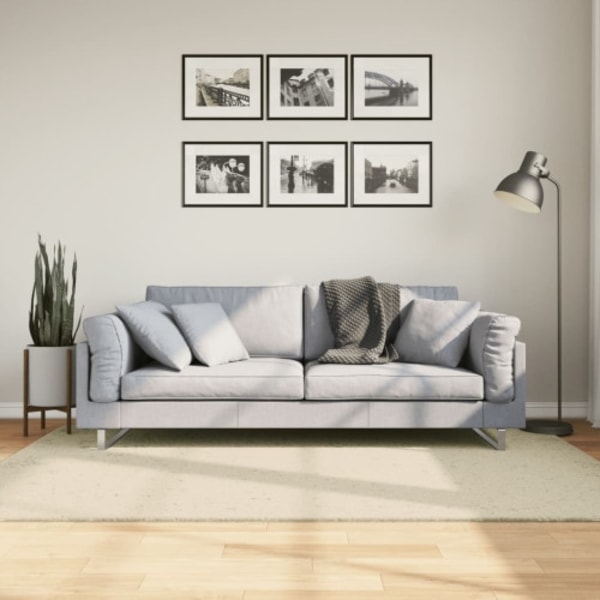 Mjuk matta HUARTE med kort lugg tvättbar gräddvit 140x200 cm
