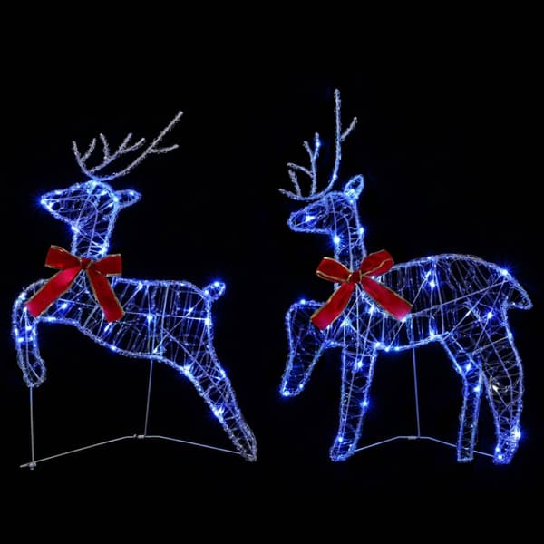 Julren 4 st 80 LED-lampor Blå 43 x 19 x 65 cm