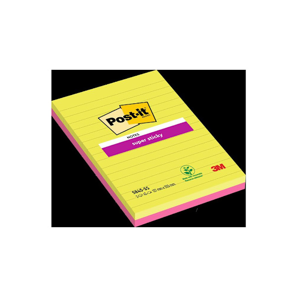 Notes POST-IT SS linjerat 125x200mm 2/fp