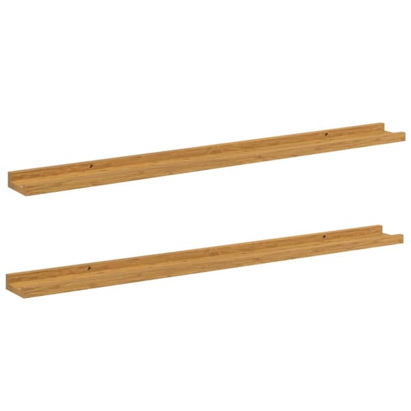 Vägg hylla Väggmonterat 2 pcs Beige 100 x 9 x 3 cm