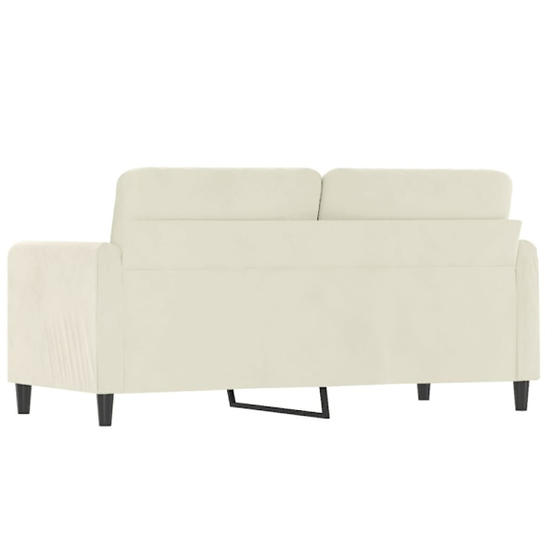 Soffa 2-sits gräddvit 140 cm sammet