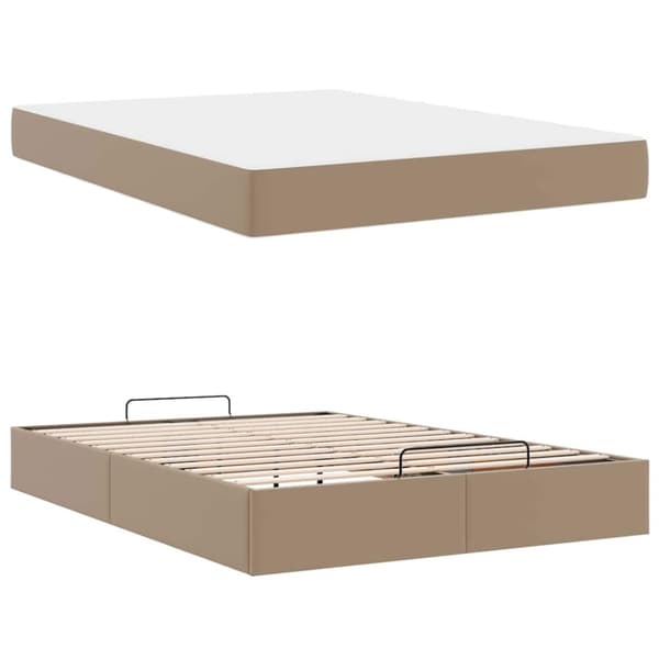 Sängram med madrass Övrigt 2 st Tan PVC