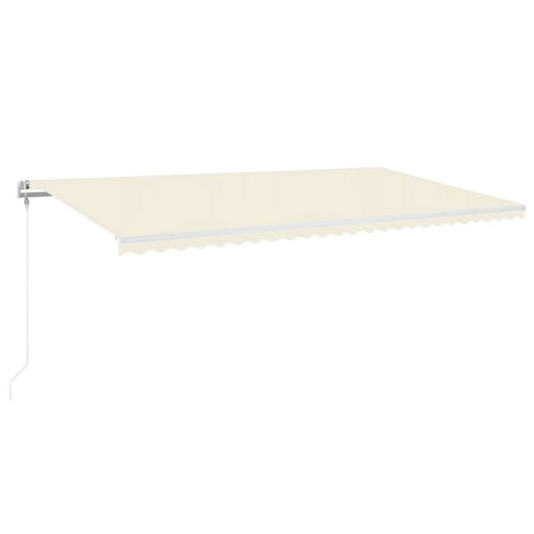 Automatisk markis med vindsensor & LED 600x300 cm gräddvit