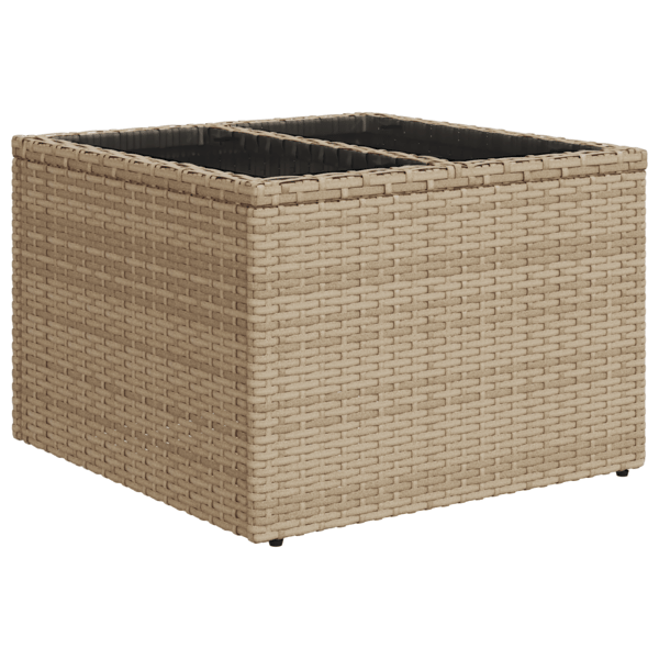 Trädgårdsoffset med kudde med lagring 9 pcs Brun Poly rattan
