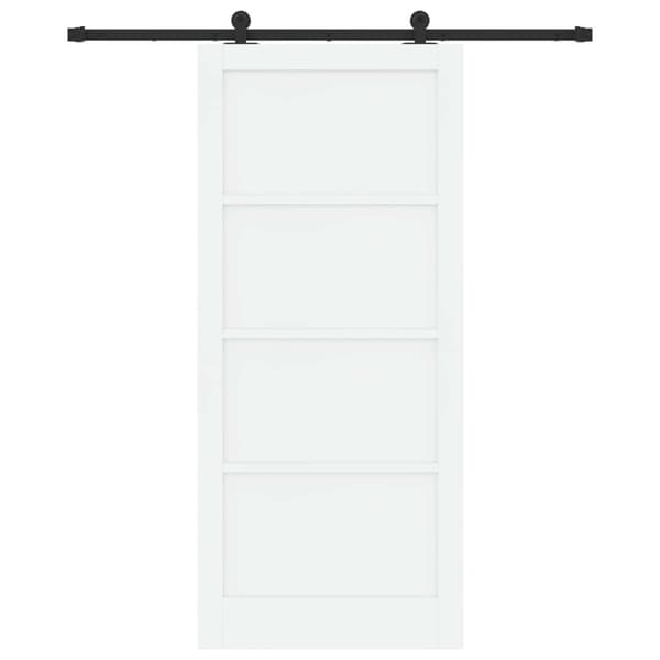 Skjutdörr 93 x 211 cm Konstruerat trä Vit och svart