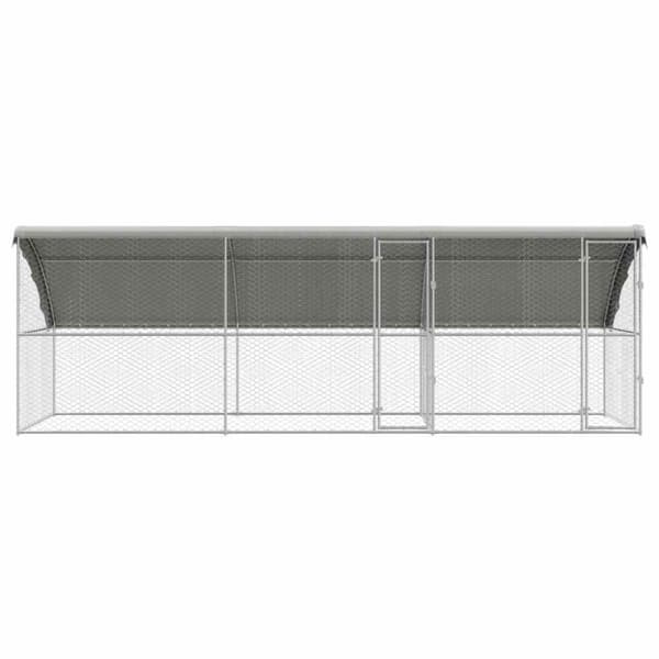 Hundbur med lagring 3 pcs Silver 6 x 2 x 2 m Galvaniserat stål