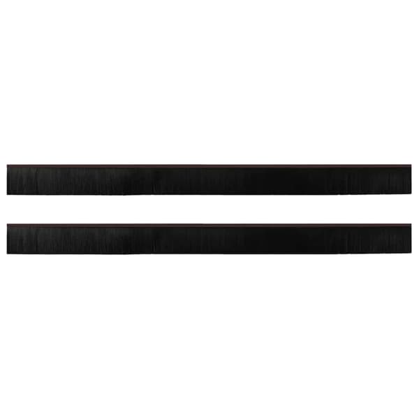 Självhäftande dörrborstlist 2 pcs Brun 100 cm Aluminiumlegering