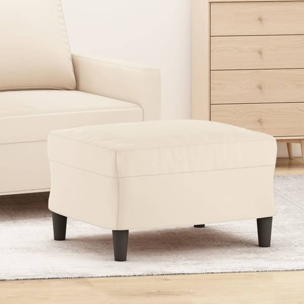 Fotpall gräddvit 60x50x41 cm sammet