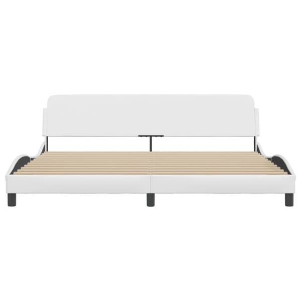 Bed Frame "Dover" White 200x200 cm Faux Leather