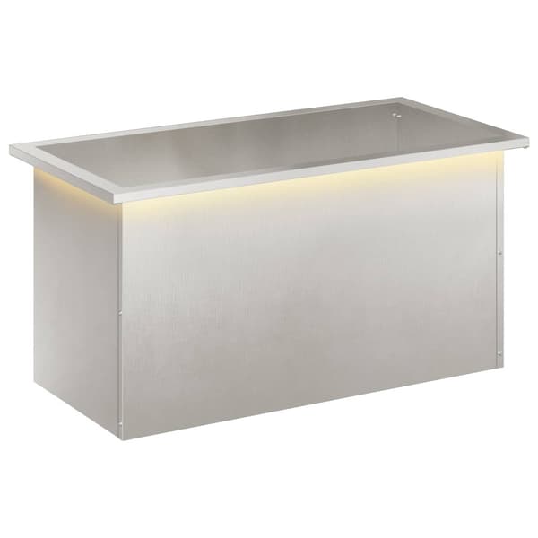 Odlingslåda med LED Silver 40 x 80 x 40 cm Rostfritt stål