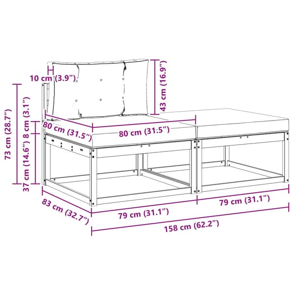 2 Stycke Utomhuspall Polyester Vit