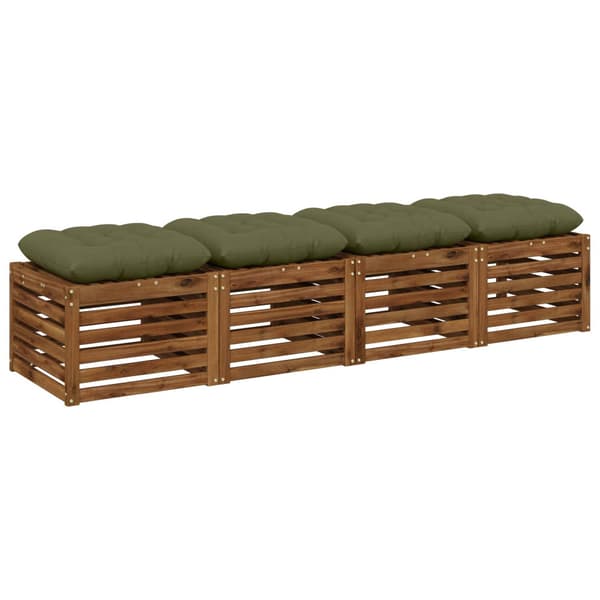 Sittkuddar VIANEN 4 st 100% Polyester Olivgrön 45 x 45 x 12 cm