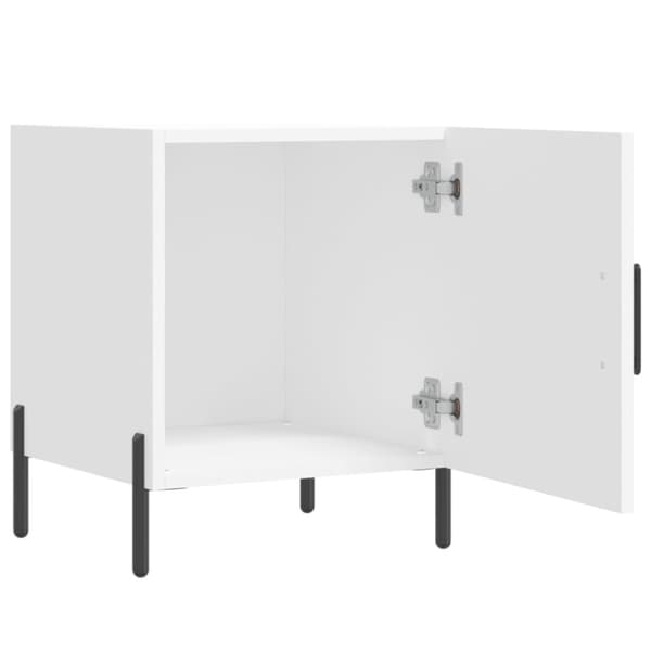 Sängbord vit 40x40x50 cm konstruerat trä