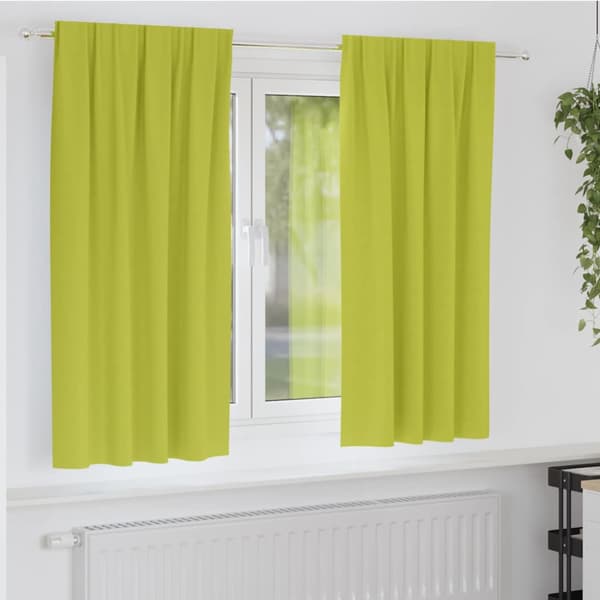 Mörkläggningsgardiner med Ringar 2 pcs Grön 175 x 140 cm