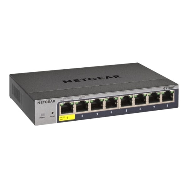 NETGEAR Smart GS108Tv3 - switch - 8 portar - smart Grå