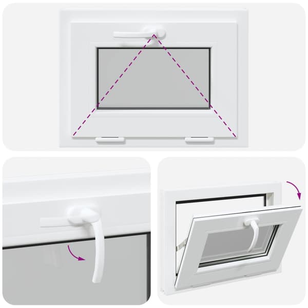Tilt källarfönster RISOR 55 x 45 cm PVC och klart glas
