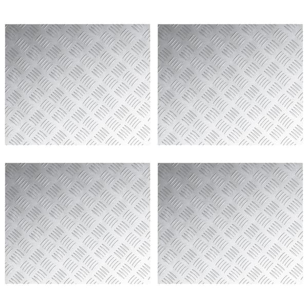 Trappsteg Rektangulär 4 pcs Silver 60 x 50 cm Aluminium