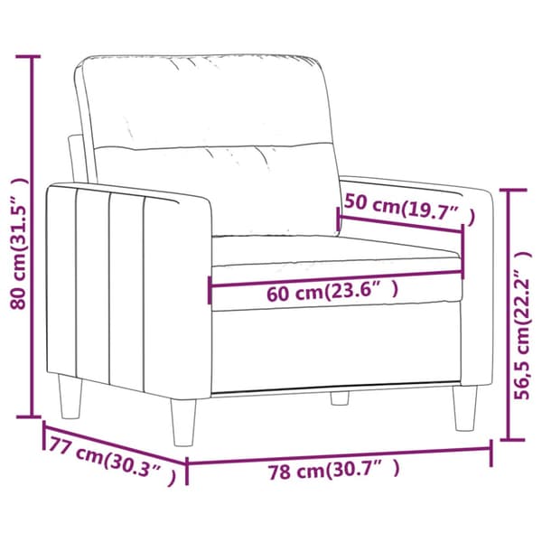 Fåtölj mörkgrå 60 cm tyg