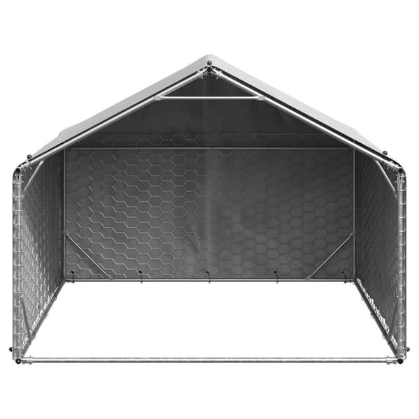 Hundkoja utomhus med överdrag 2x2x1,5 m galvaniserat stål