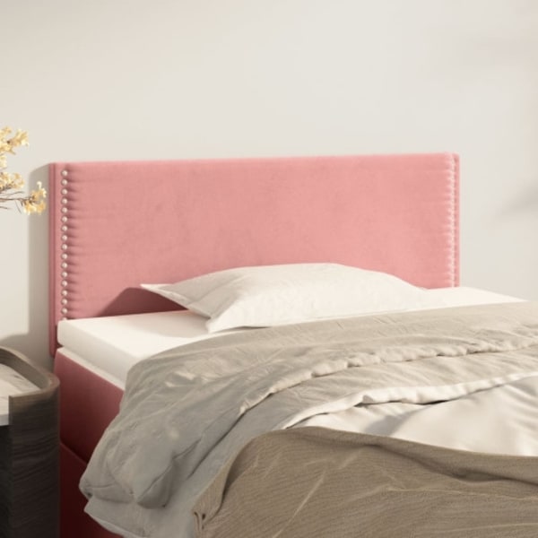 Sänggavel rosa 100 x 5 x 78/88 cm sammet