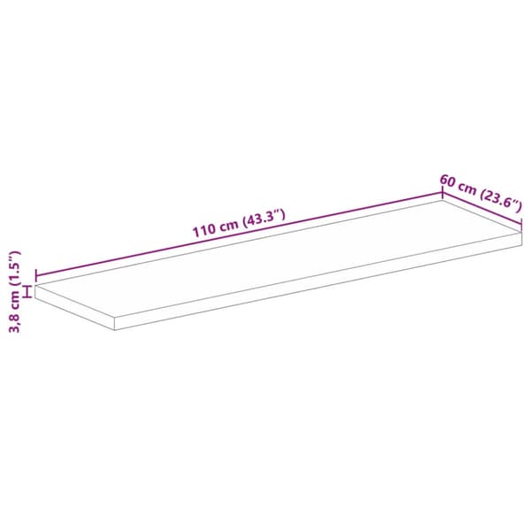 Bordsskiva 110x60x3,8 cm rektangulär massiv akacia