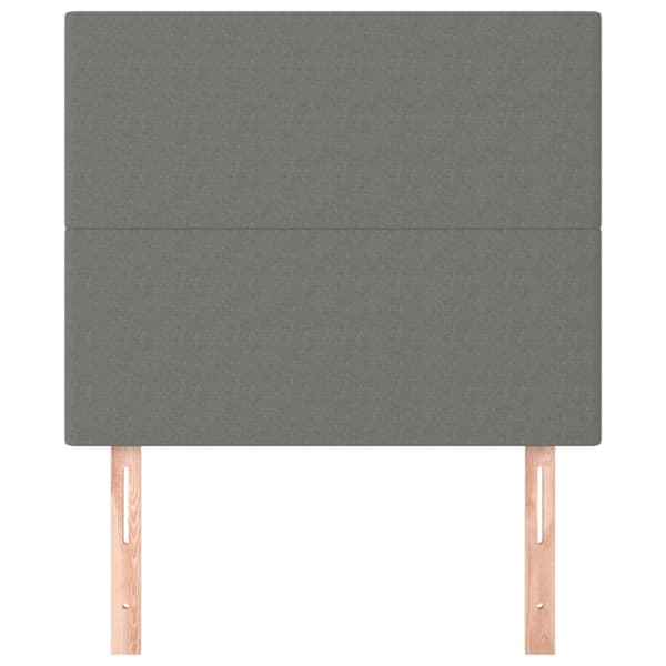Sänggavel mörkgrå 100x5x118/128 cm tyg