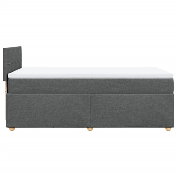 Ramsäng med madrass mörkgrå 100x200 cm tyg