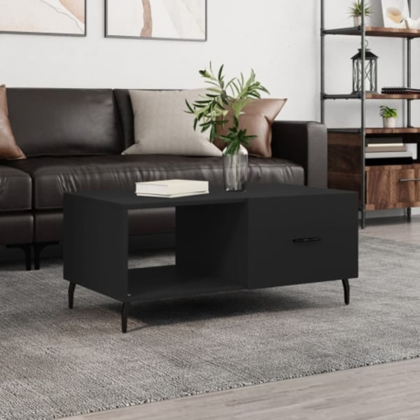 Soffbord svart 90x50x40 cm konstruerat trä