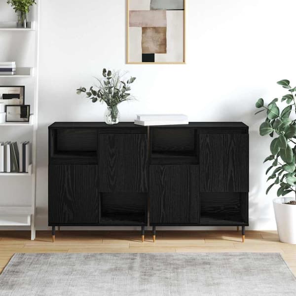 Skåp 2 pcs Svart ek