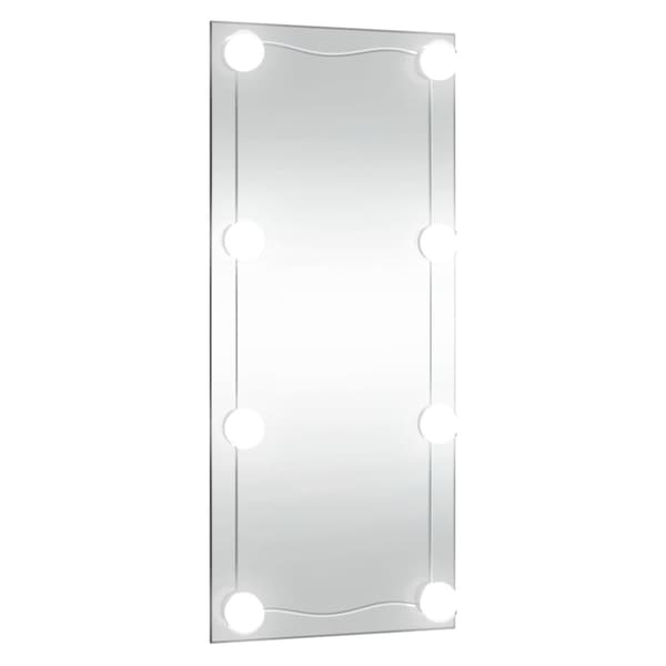 Väggspegel med LED-belysning 30x80 cm glas rektangulär