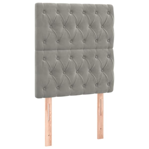 Sänggavel ljusgrå 80x7x118/128 cm sammet