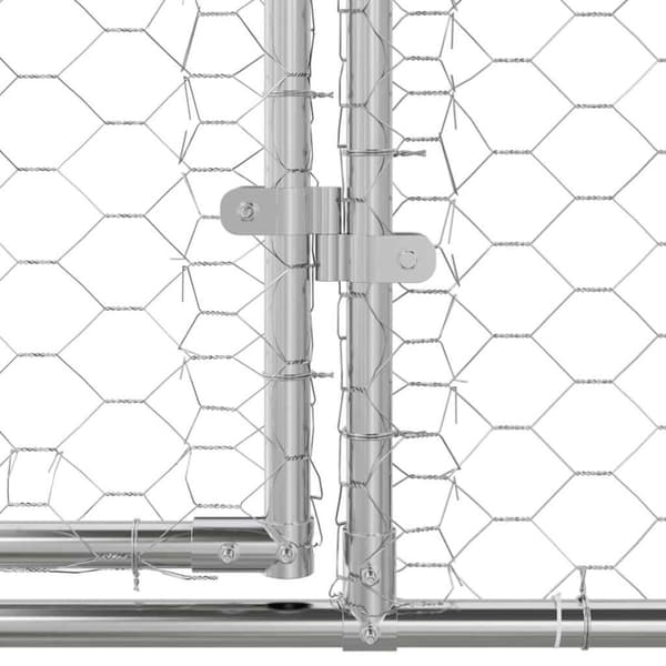 Hundbur med lagring 2 pcs Silver 4 x 2 x 2 m Galvaniserat stål