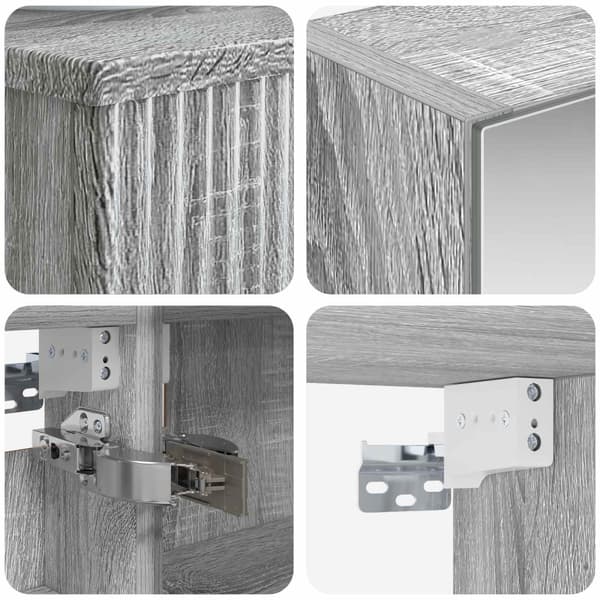 Badrumsskåpsset 4 pcs Grå Sonoma 43 x 16 x 62,5 cm